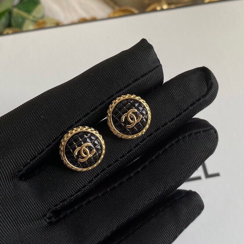 Chanel Button Earrings