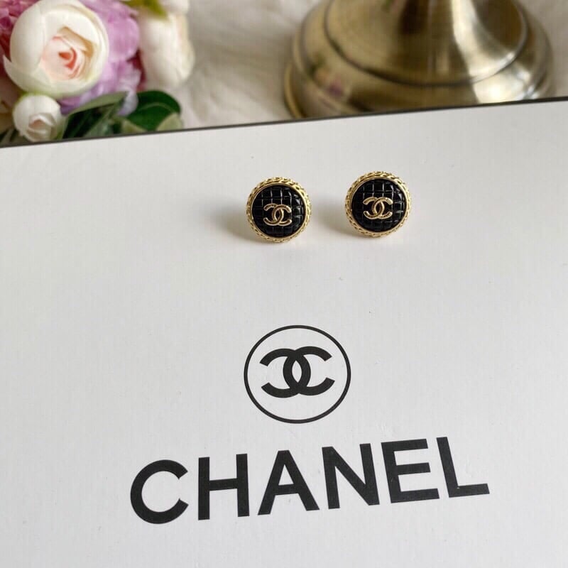 Chanel Button Earrings