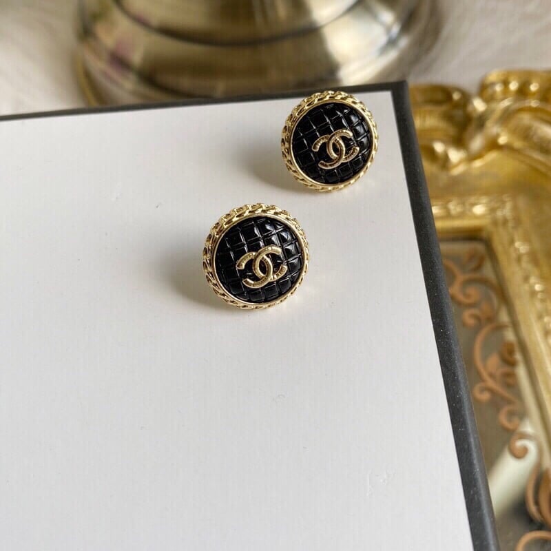 Chanel Button Earrings