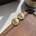 Saint Laurent YSL Round Earrings Gold