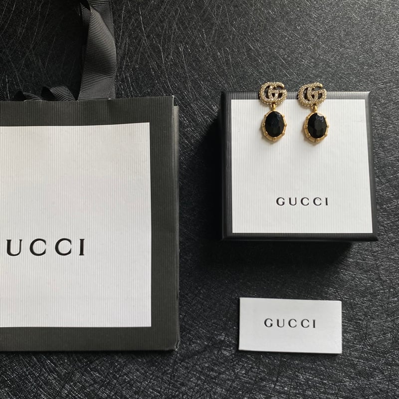 Gucci Gg Black Earrings
