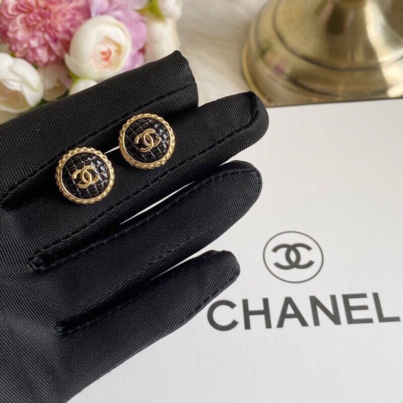 Chanel Button Earrings
