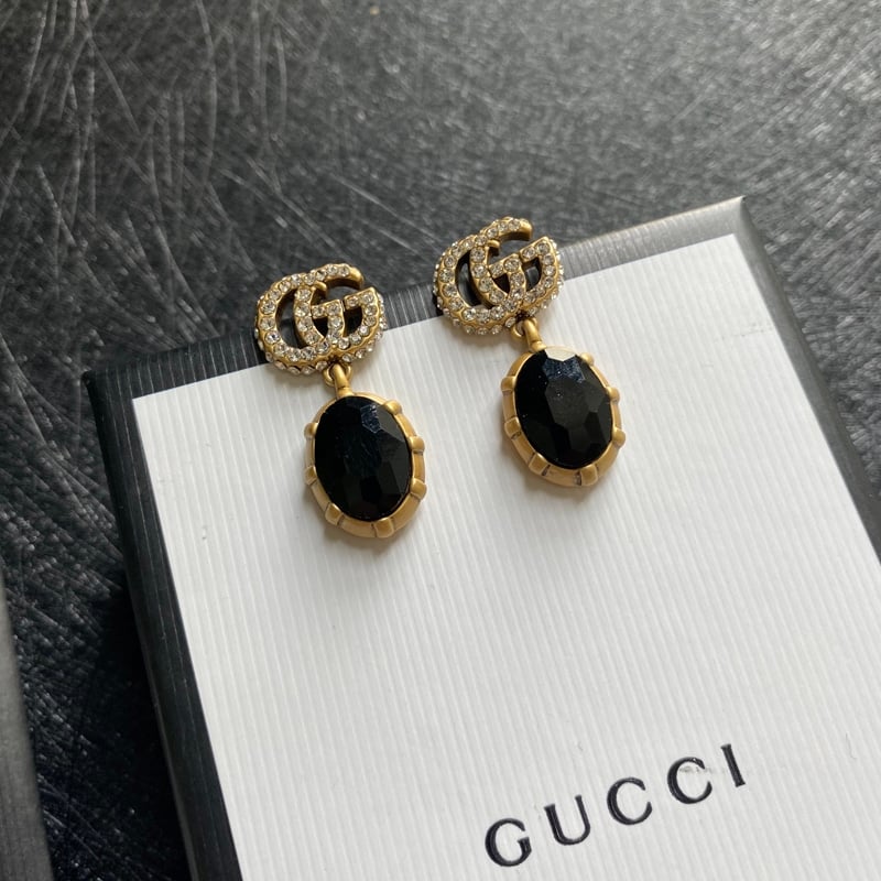 Gucci Gg Black Earrings
