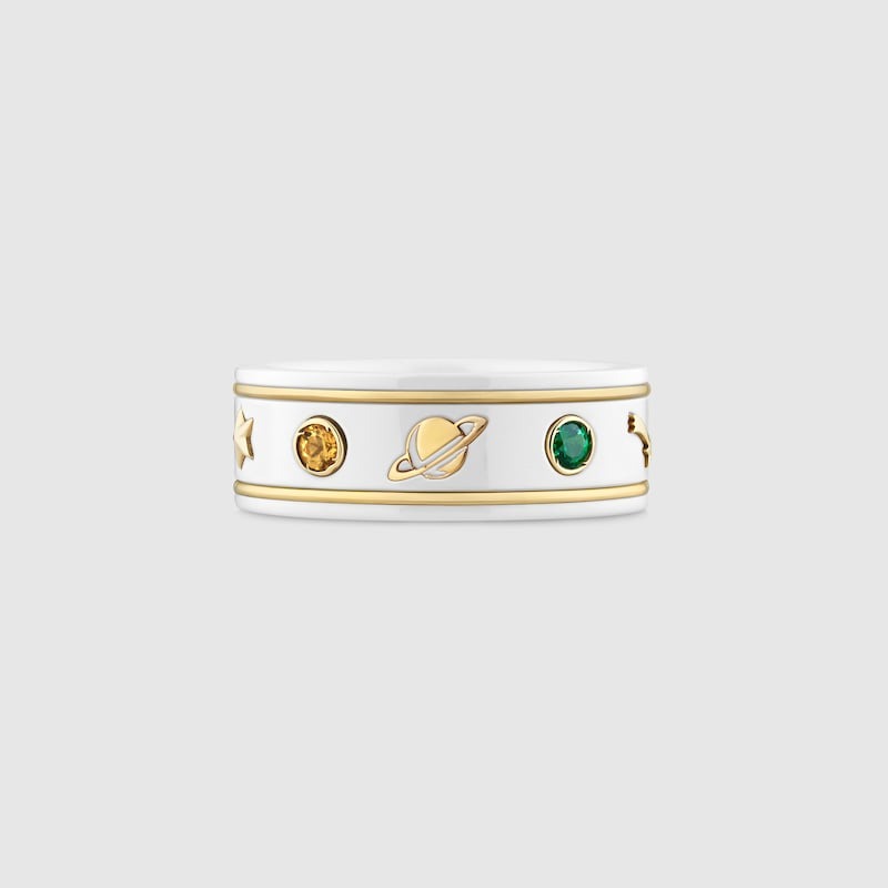 Gucci Icon Ring With Gemstones White