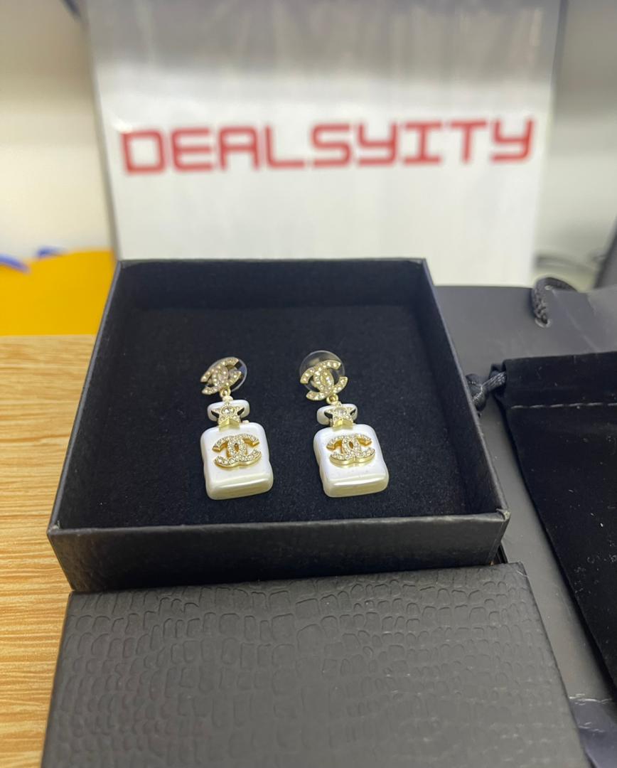 Chanel Cc Crystal Earrings