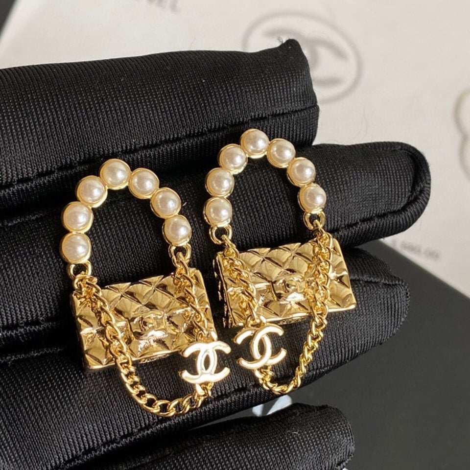 Chanel Lock Gold Earrings